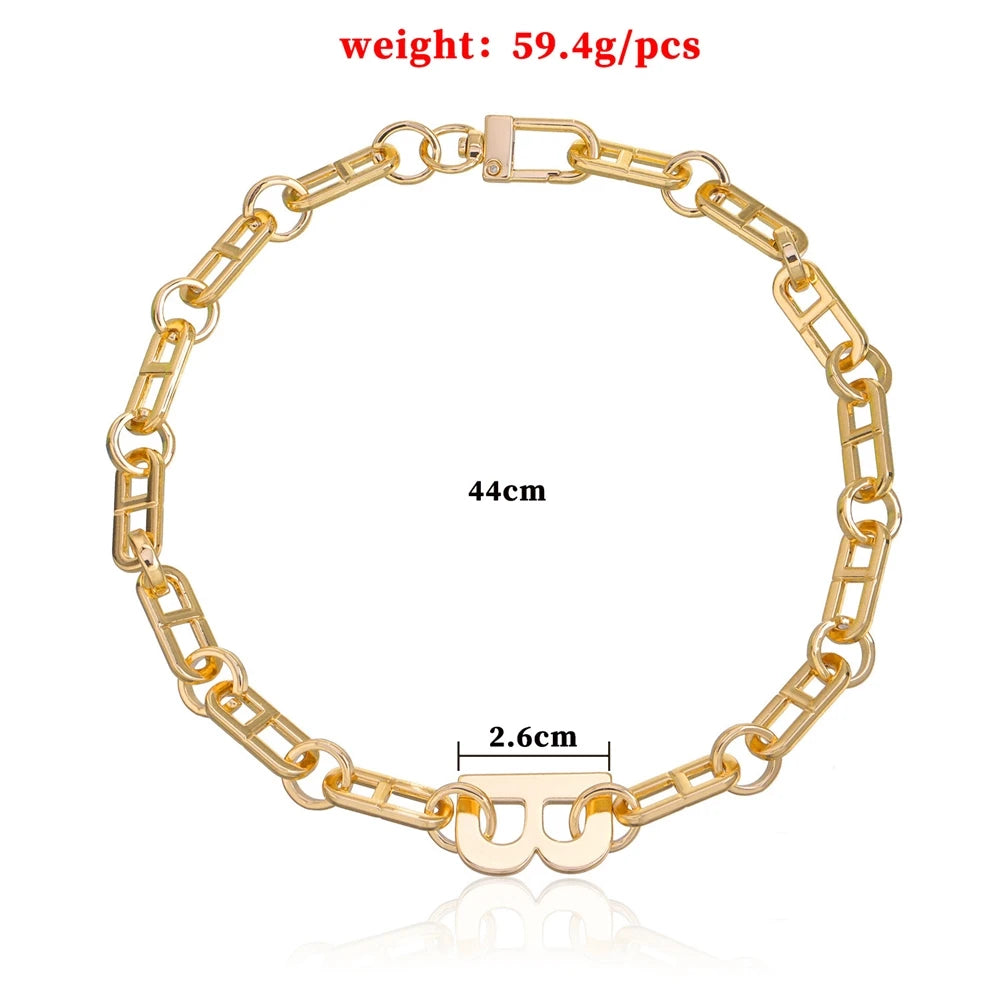 Fashion Simple Punk Minimalistic Letter Necklaces for Girls Cool Spicy Glamorous Charms Jewelry for Women Ladies Accessories