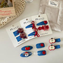 Sweet Cute Fruits Kitty Cat Button Bowknot Hair Clips for Baby Girls Animals Haarspange for Kids Children Hair Accessories