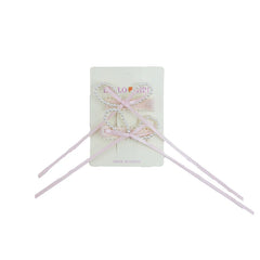 Pink Ribbon Bowknot Imitation Pearl Hair Clips for Baby Girls Fashion Sweet Elegant Cute Alligators for Kids Hair Accessories
