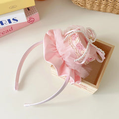 Girly Aesthetic Solid Color Imitation Pearl Bowknot Alligator Clips Headbands Sweet Fashion in Stock Hairband Clips Accessories
