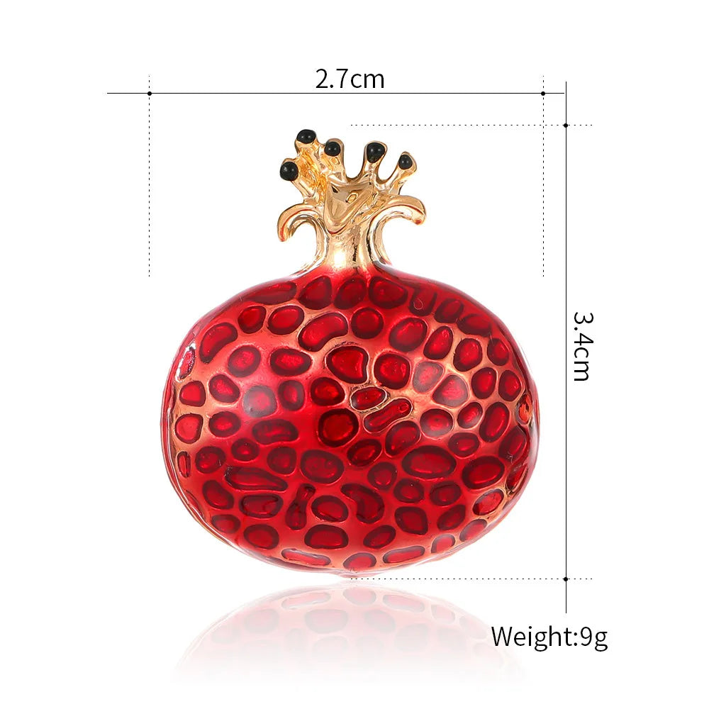 Fashion Pomegranate Fruits Sweet Brooches for Girls Stylish Elegant New Design Pins Jewelry for Women Ladies Accessories Chic