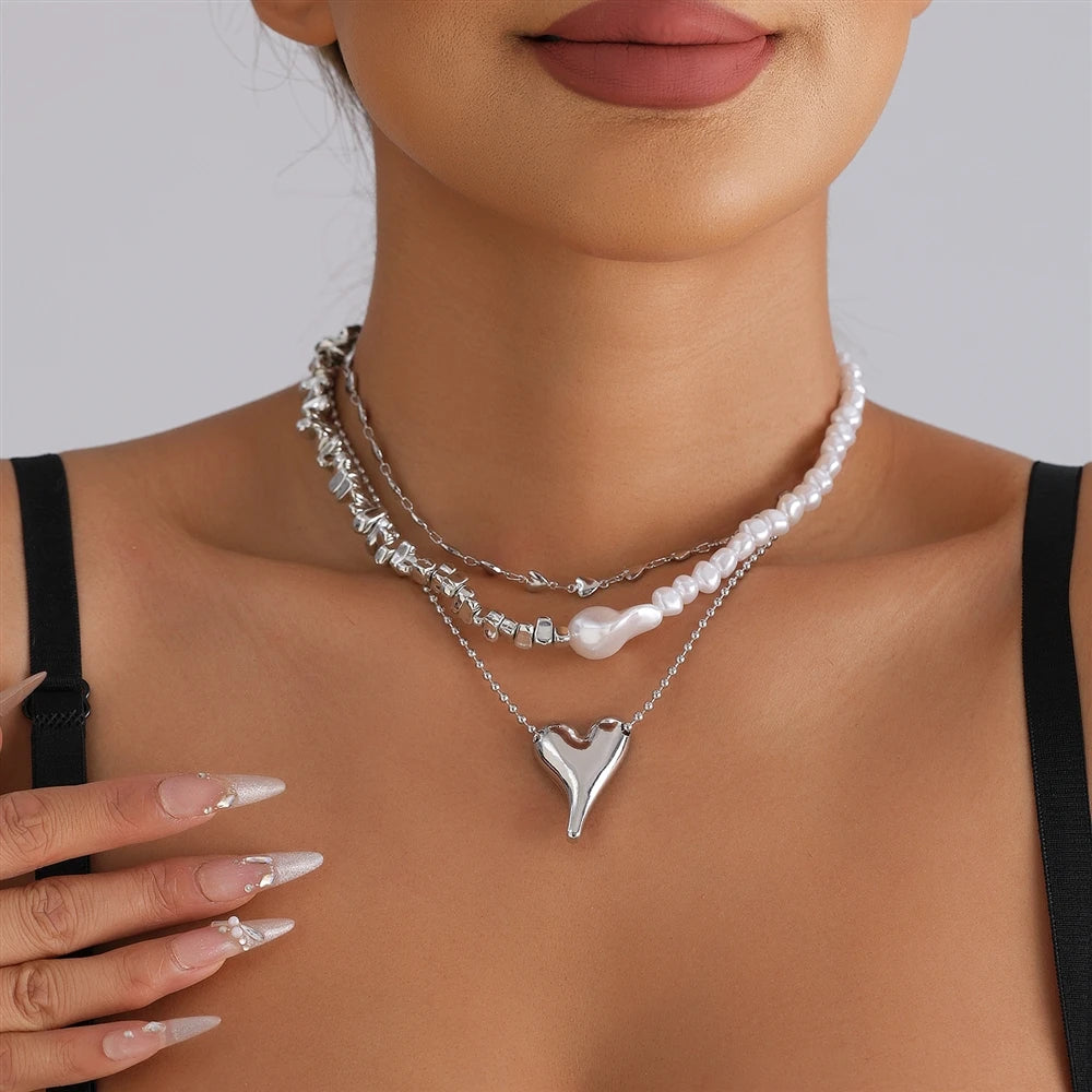 Fashion Beads Hear Simple Minimalistic Necklaces for Girls Sweet Cute Jewellry for Women Ladies Accessories Chinese Supplier