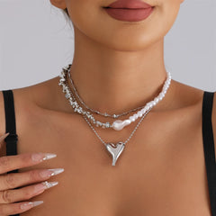 Fashion Beads Hear Simple Minimalistic Necklaces for Girls Sweet Cute Jewellry for Women Ladies Accessories Chinese Supplier