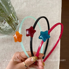 Fashion Solid Color Star Head Band for Baby Girls Sweet Cute Elegant Graceful Hair Band for Kids Hair Accessories in Stock