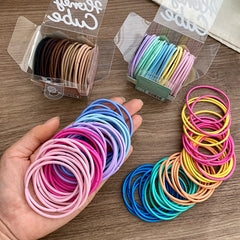 Hot Sale Colorful High Elastic Solid Color Small Scrunchies Trendy Graceful Classic in Stock Hair Ties Accessories for Women Kid