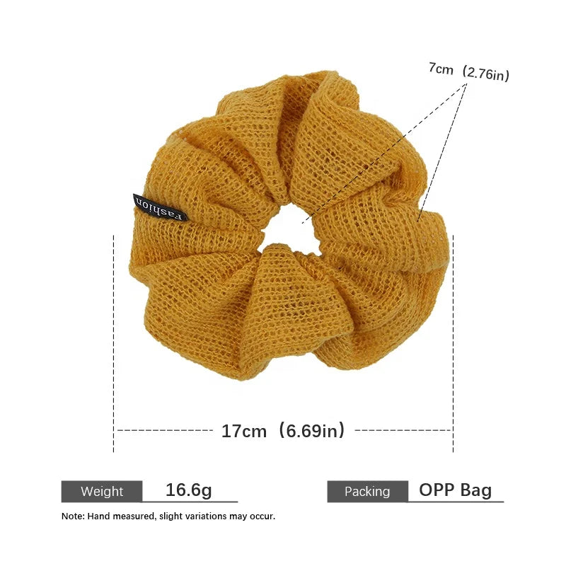 Women Solid Color High Elastic X-Large Hair Ties Fashion Elegant Autumn Winter Warm Bulk in Stock Ponytail Scrunchies for Female