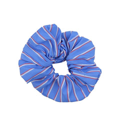 Blue Plaid Large Ponytail Holder Thick Thin Hair Scrunchies Elegant Fashion in Stock Hair Ties Accessories for Female Women Use