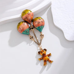 Fashion Bear Drop Sweet Animals Stylish Brooches for Girls Trendy Cute Glamorous Pins Jewelry for Women Ladies Accessories
