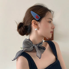 Fashion Demin Solid Color Red Bowknot Hair Clips for Girls Elegant Sweet Cute Haarspange for Women Ladies Hair Accessories Chic