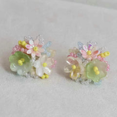 Sweet Fashion Flower Floral Stud Earrings for Girls Cute Trendy Glamorous Jewelry for Women Ladies Accessories Chinese Supplier