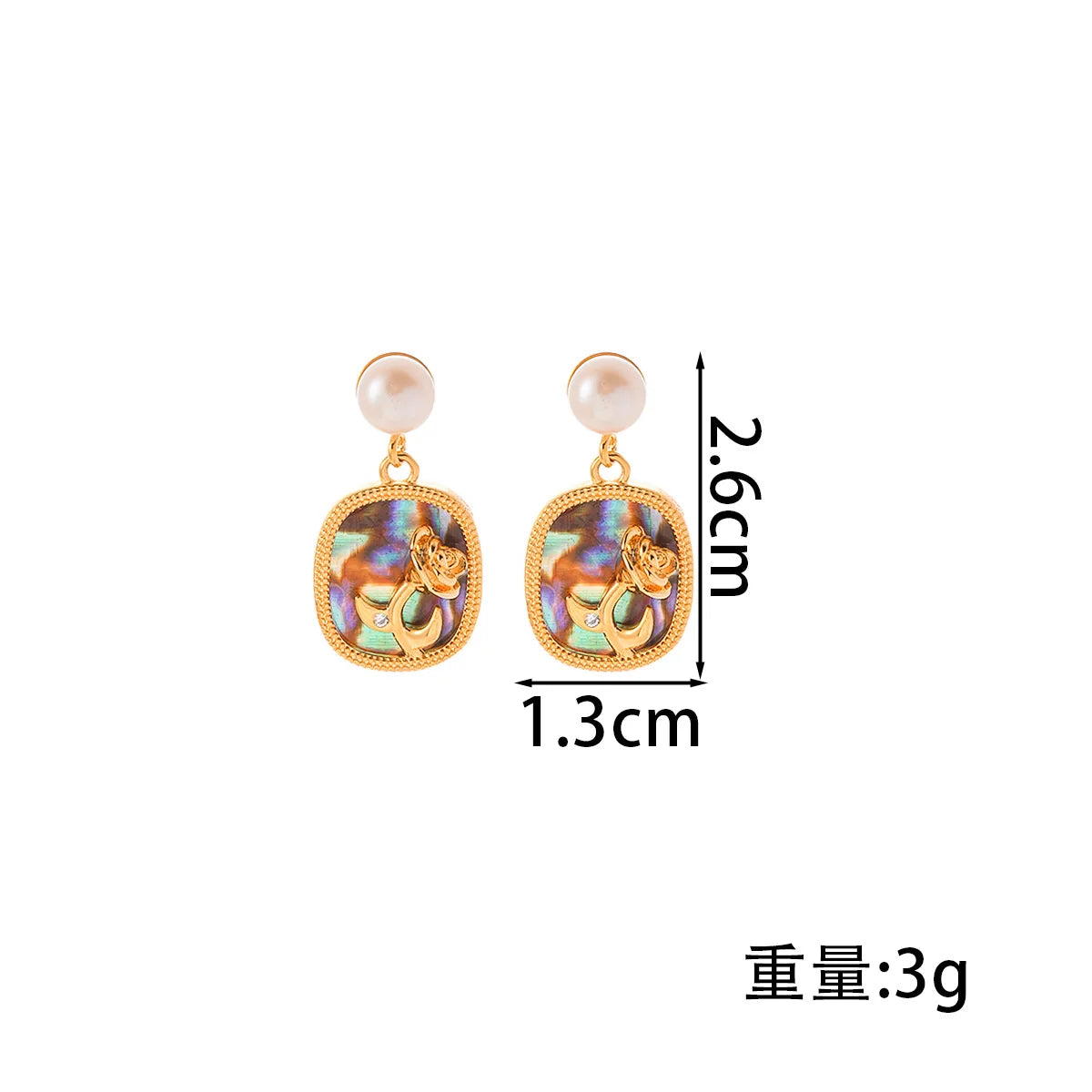 Fashion White Shell Copper 18K Gold Plated Drop Earrings for Girls Glitter S925 Silver Jewelry for Women Ladies Wholesale Bulk