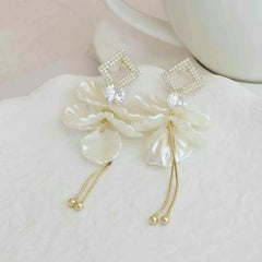 Ladies Heart Square Shape Rhinestone Decorative Medium New Design Drop Earring Fashion Sparking Bulk Jewelry Accessory for Daily