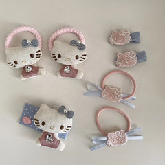 Kids Pink Animals Bowknot Lovely Sweet Fashion High Elastic Quality Wholesale in Stock Girls Scrunchies Hair Clips Accessories