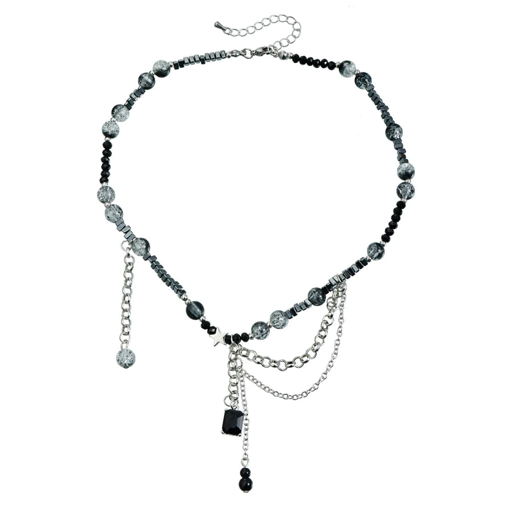 Fashion Beads Star Link Necklaces for Girls Stylish Trendy Art Deco Jewelry for Women Ladies Accessories Teenager Wholesale
