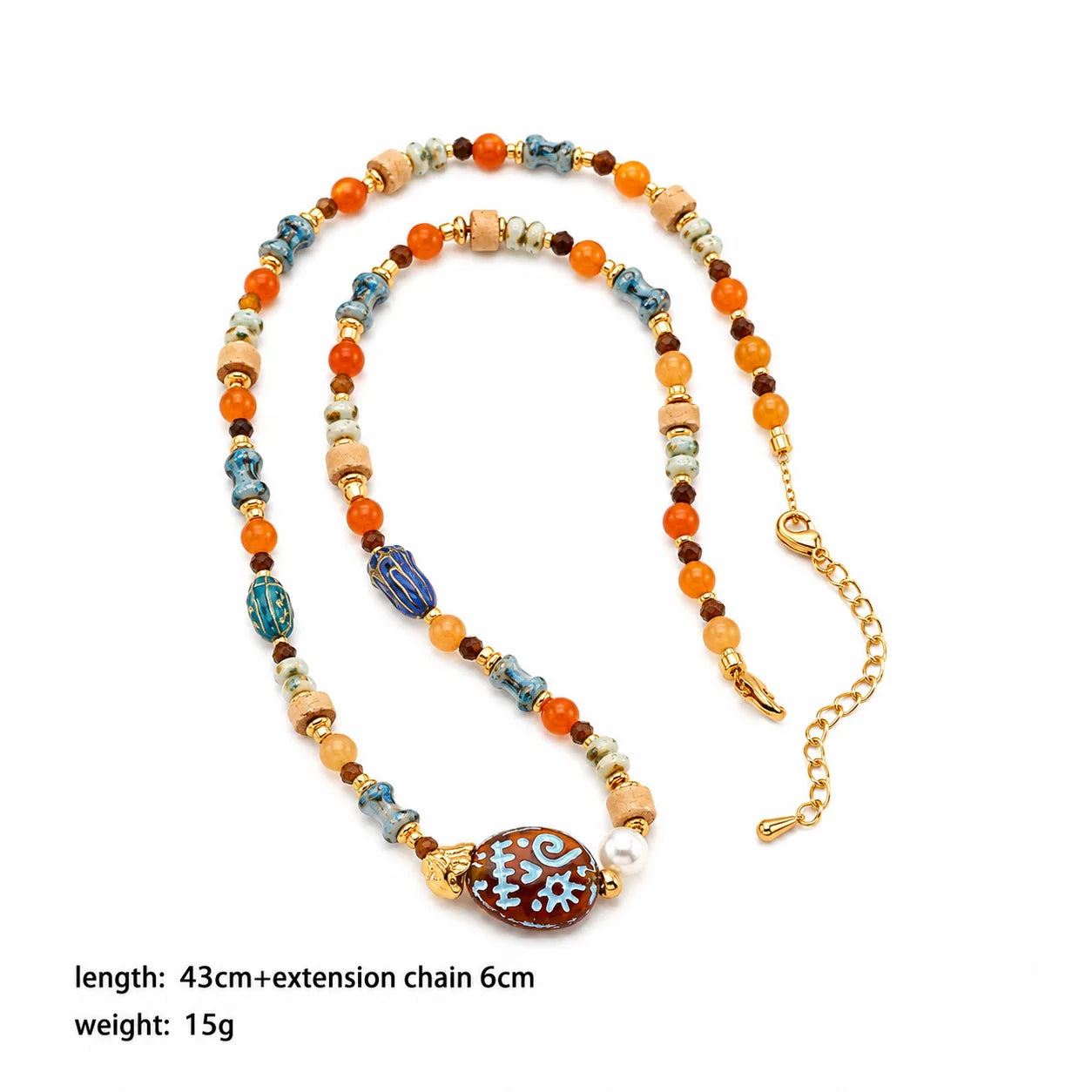 Women Freshwater Pearl Tiger Eye Stone Face Pattern Czech Beads Abacus Beads Necklace Factory Price Jewelry for Daily Causal