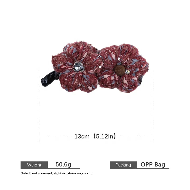 Women Winter Autumn Flower Shape Banana Clips Fashion Elegant Vintage Lightweight Wholesale in Stock Hair Clips Accessories