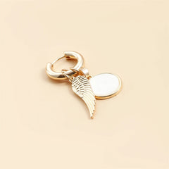 Fashion Heart Shaped Cute Wings Drop Earrings for Girls Sweet Simple Minimalistic Jewellry for Women Ladies Accessories Chic