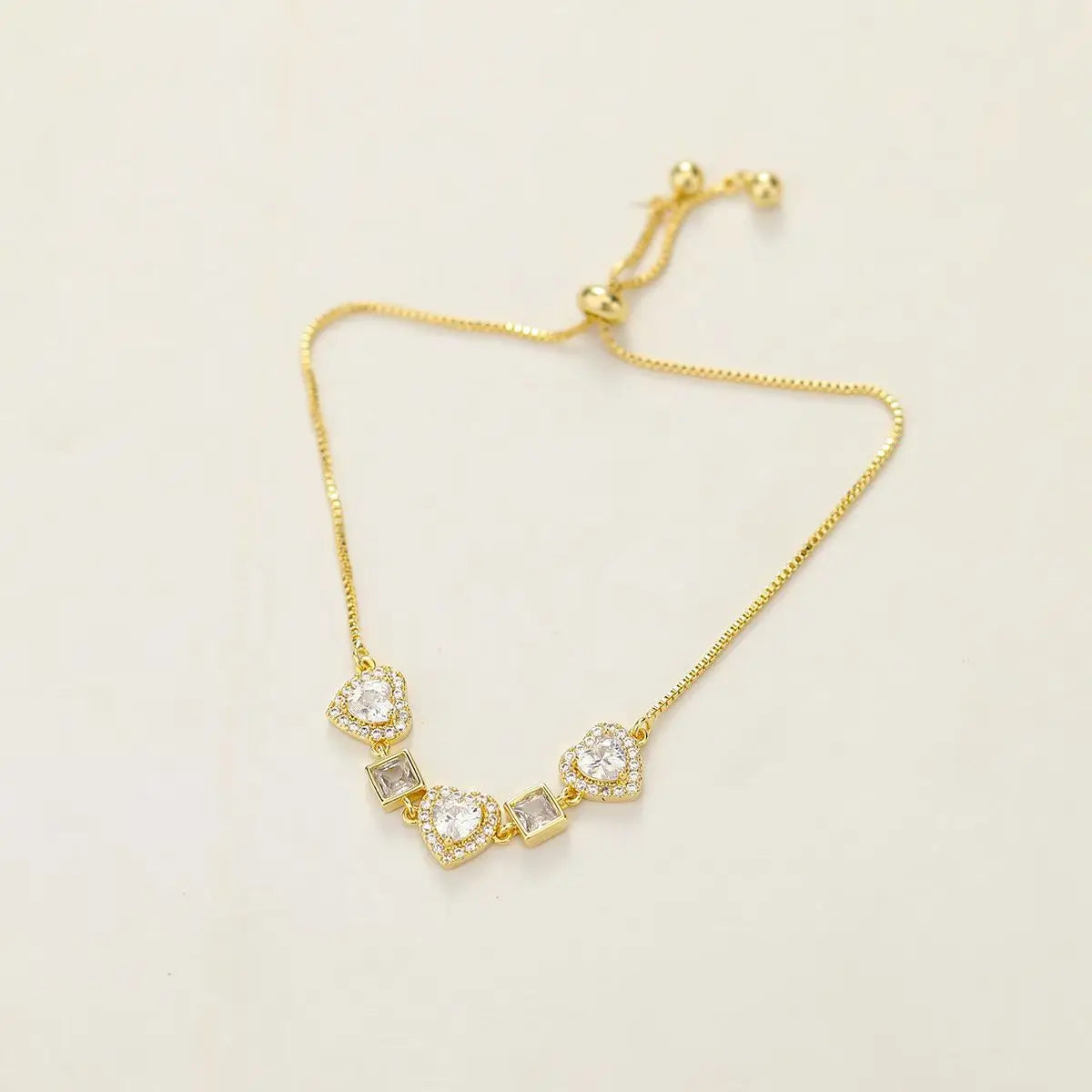 Women Heart Square Yellow Slim Chain Necklace Trendy Fashion Sparking Customized Wholesale High Quality Jewelry Accessories