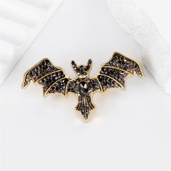 Fashion Dainty Glitter Rhinestone Sparking Bat Animals Brooches for Girls Trendy Pins Jewelry for Women Ladies Accessories