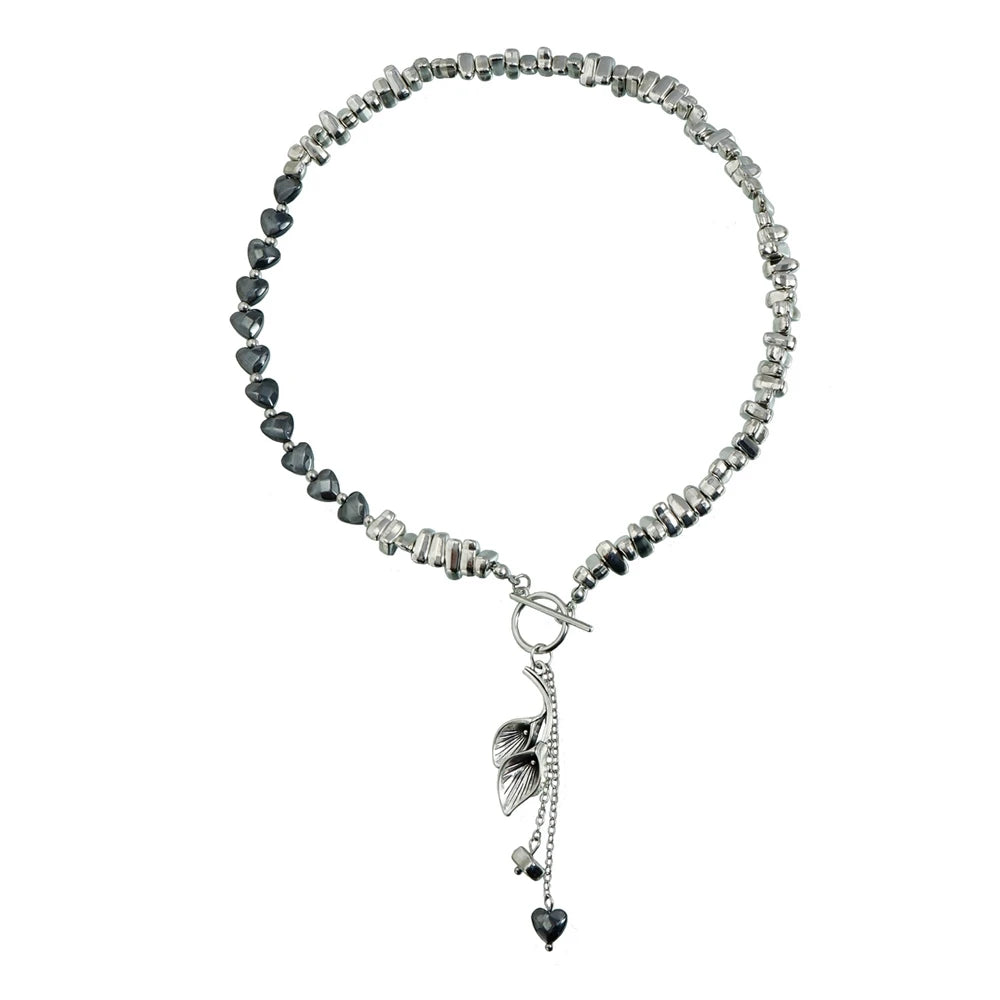 Fashion Beads Heart Shaped Leafs Sweet Necklaces for Girls Spicy Bracelets Jewelry Sets Suits for Women Ladies Accessories