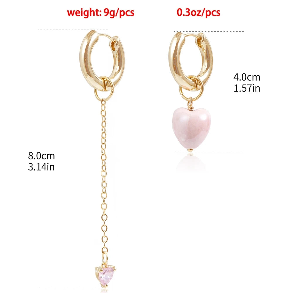 Fashion Sweet Heart Irregular Drop Earrings for Girls Elegant Trendy Jewellry for Women Ladies Accessories Chinese Supplier