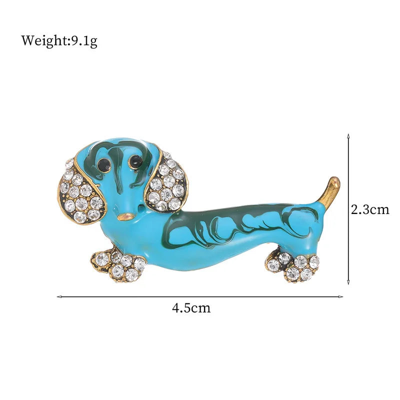 Fashion Cartoon Animals Cartoon Glitter Puppy Brooches for Girls Sweet Elegant Pins Jewelry for Women Ladies Accessories Dogs