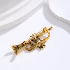 Fashion Trumpet Music Sweet Brooches for Girls Simple Minimalistic Elegant Pins Jewelry for Women Ladies Accessories Wholesale