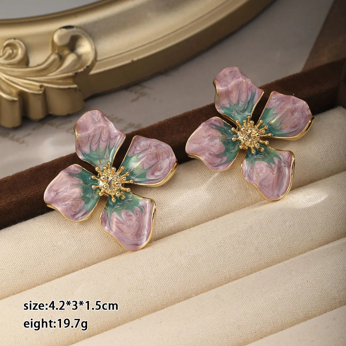 Fashion Bold Flower Boho S925 Silver Copper 18K Gold Plated Stud Earrings for Girls Trendy Jewelry for Women Ladies Wholesale