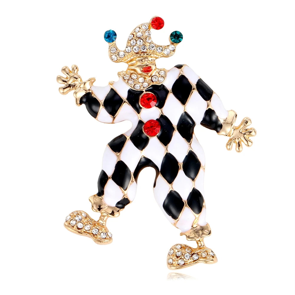 Fashion Trendy Stylish Classic Clown Brooches for Girls Glamorous Charms Pins Jewelry for Women Ladies Accessories Hot Sale