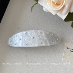 Vintage Stylish Acetate Hair Snap Clips for Girls Solid Color Sequined Glitter Hair Accessories for Women Ladies Elegant Fashion