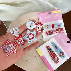 Fashion Cute Kitty Cat Sweet Hair Clips for Baby Girls Animals Star Plaid Alligators for Kids Children Hair Accessories Stylish