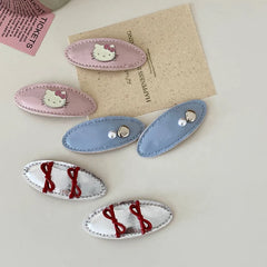 Girly Aesthetic Small Cat Bowknot Snap Clips Sweet Cute Pink Fashion Wholesale in Stock Hairpins Accessories for Children Kids