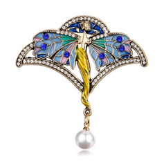 Fashion Luxury Butterfly Imitation Pearl Trendy Brooches for Girls Elegant Graceful Vintage Glitter Jewelry for Women Ladies