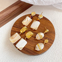 Fashion Abalone Shell Natural Stone Crystal S925 Silver  18K Gold Plated Jewelry Sets for Girls Earrings Necklaces for Women