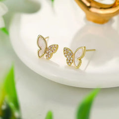 Ladies Butterfly Shape Mini Stud Earring Fashion Elegant Glitter Lightweight Bulk Order Jewelry Accessories for Women Daily Use