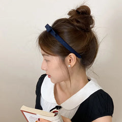 Ladies Grid Dots White Blue Slim Headbands Fashion Elegant Simple Lightweight Bulk Order in Stock Hairbands Accessory for Daily