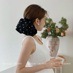 Women Solid Color Dots Large High Elastic Scrunchies Elegant Simple Lightweight Thick Thin Hair Ties Accessories for Women Daily