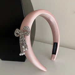 Fashion Luxury Bowknot Glitter Head Band for Girls Sweet Elegant Sparkle Hair Band for Women Ladies Hair Accessories in Stock