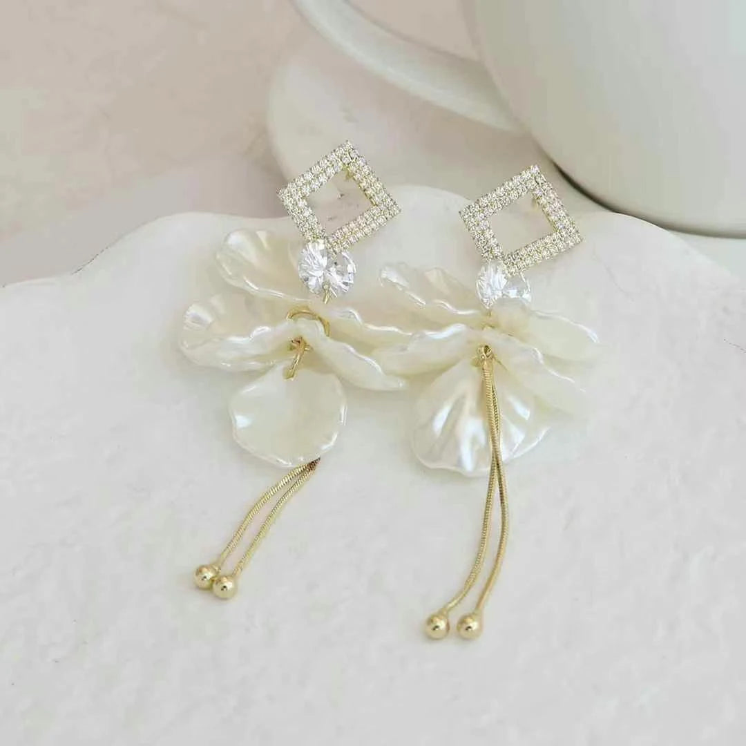 Ladies Heart Square Shape Rhinestone Decorative Medium New Design Drop Earring Fashion Sparking Bulk Jewelry Accessory for Daily