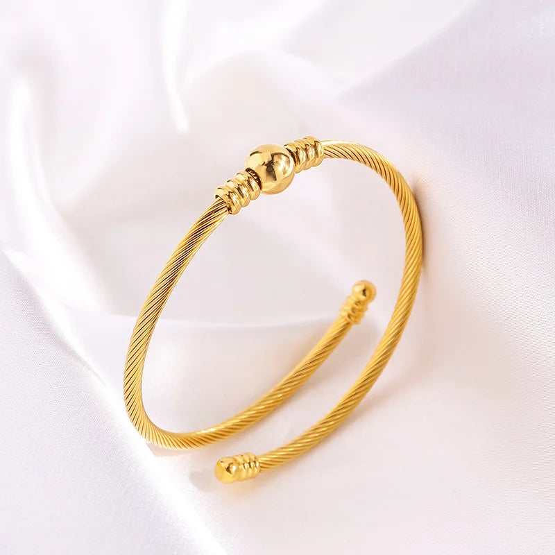 Stainless Steel Cable Bangle Bracelet Women's Heart and Cross Charm Adjustable Open Cuff Fashion Jewelry Accessories Wholesale