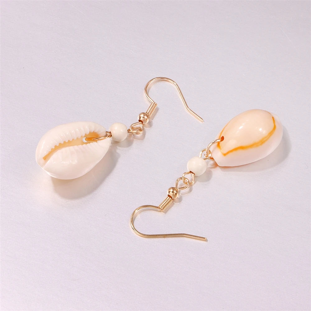 Fashion Shell Animals Drop Earrings for Girls Sweet Elegant Glamorous Boho Jewelry for Women Ladies Accessories Teenager Female