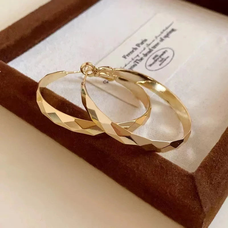 Fashion Trendy Simple Minimalistic Elegant Hoop Earrings for Girls Glamorous Dainty Jewelry for Women Ladies Accessories Chic