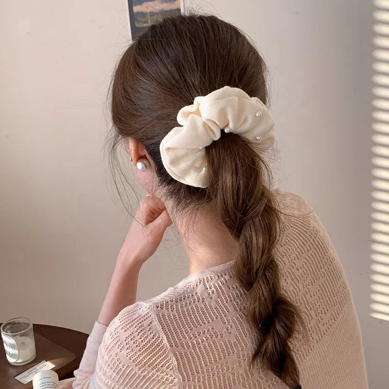 Fashion Solid Color Simple Minimalistic Scrunchies for Girls Sweet Elegant Hair Ties for Women Ladies Hair Accessories in Stock