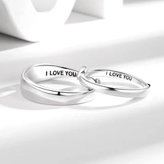 Korean-style Simple Heart-shaped Hollowed-out Rings Cute Gifts for Women Couple Wedding Ring Engagement Marriage Jewelry Bulk