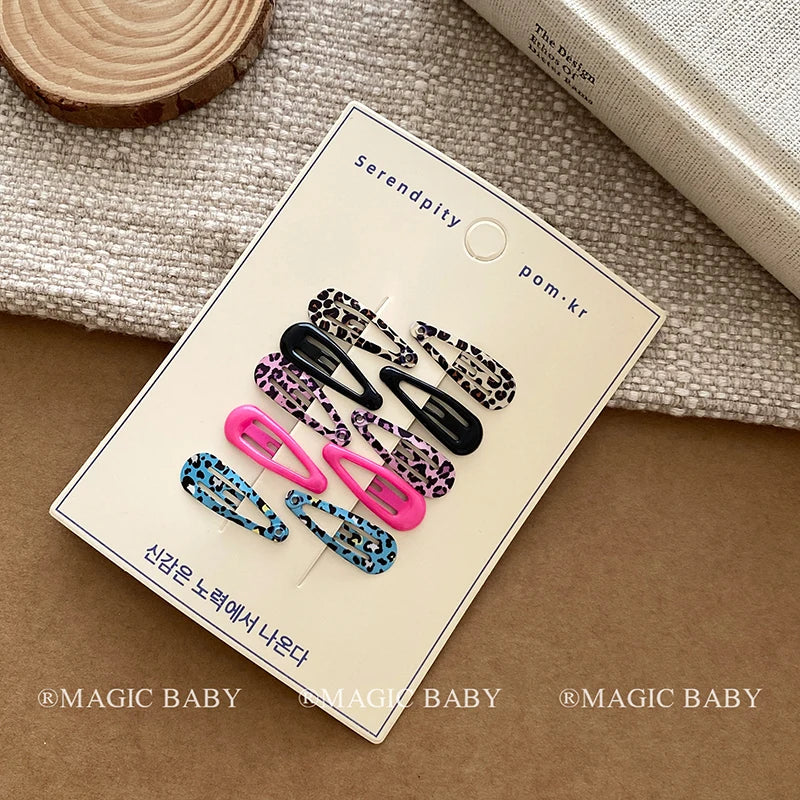 Fashion Polka Dot Leopard Print Simple Hair Clips for Baby Girls Durable Snap Clips for Kids Children Hair Accessories in Stock