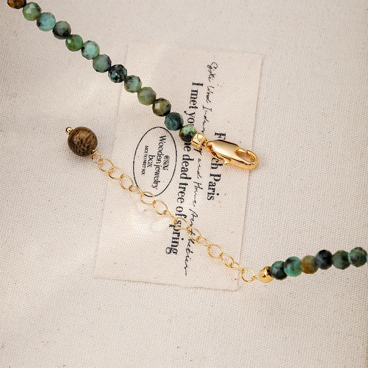 Women Brown Green Natural African Turquoise Jasper Copper Beads Necklace Fashion Vintage Charms in Stock Jewelry for Female