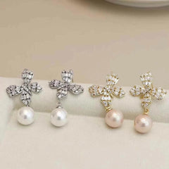 Fashion Sweet Classic Simple Glamorous Drop Earrings for Girls Bowknot Luxury Jewelry for Women Ladies Accessories Wholesale