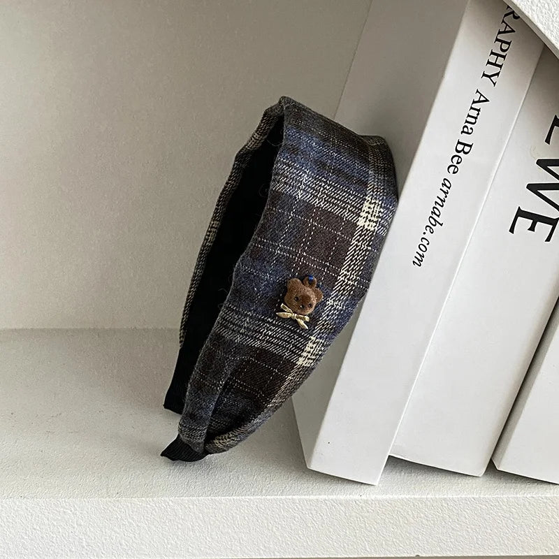 Fashion Trendy Plaid Head Band for Girls Elegent Simple Vintage Hair Band for Women Ladies Hair Accessories Female in Stock