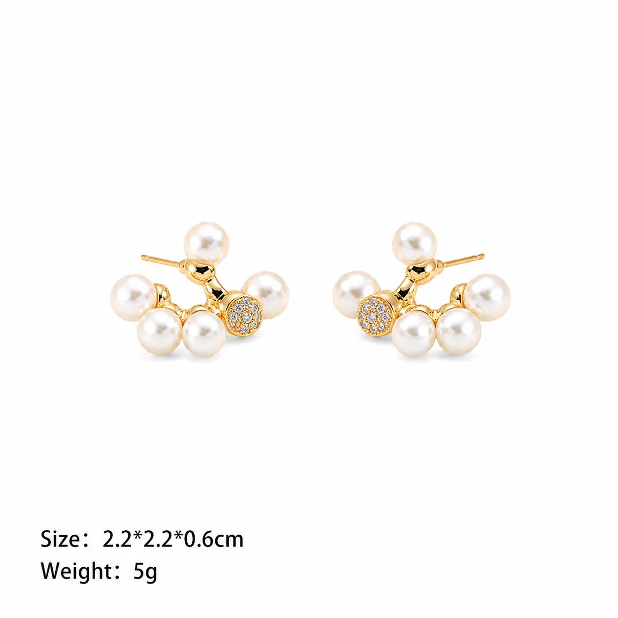 Ladies Pearl 18k Gold-plated S925 Silver Hoop Earring Fashion Elegant Charms Factory Price in Stock Jewelry for Women Causal