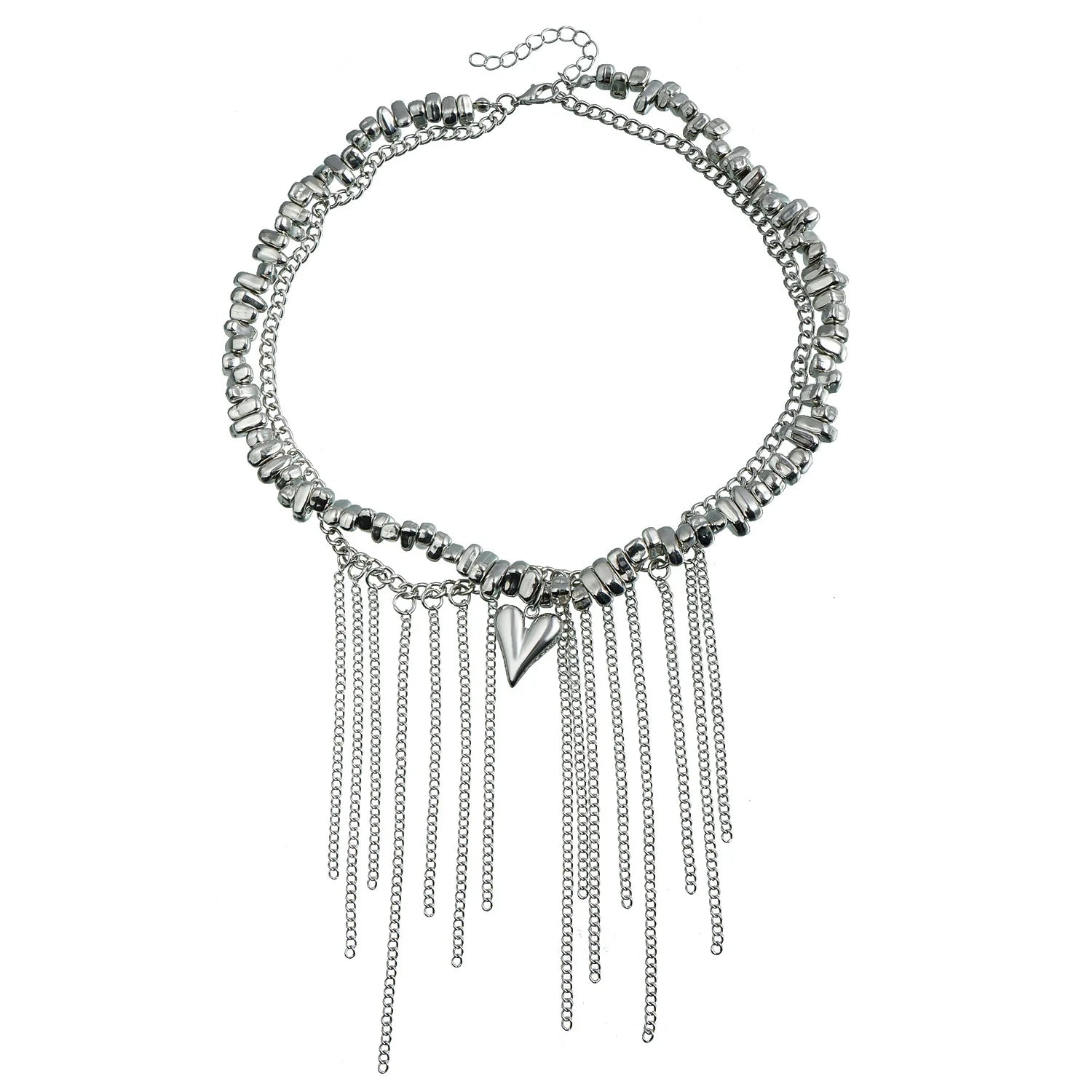 Fashion Simple Steel Beads Tassel Necklaces for Girls Stylish Insta Style Elegant Jewelry for Women Ladies Accessories Wholesale